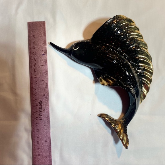 Vintage Freeman Mcfarlin Ceramic Swordfish Wall Pocket Hanger - Picture 2 of 5